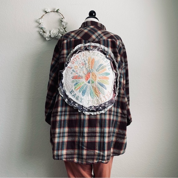 Reworked Boho Flannel “I Got A Peaceful Easy Feeling” - Picture 6 of 16